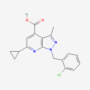 1-(2-chlorobenzyl)-6-cyclopropyl-3-methyl-1H-pyrazolo[3,4-b]pyridine-4-carboxylic acid
