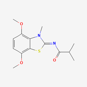 molecular formula C14H18N2O3S B2792924 (Z)-N-(4,7-dimethoxy-3-methylbenzo[d]thiazol-2(3H)-ylidene)isobutyramide CAS No. 1164508-75-1