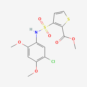 molecular formula C14H14ClNO6S2 B2792927 Methyl 3-[(5-chloro-2,4-dimethoxyphenyl)sulfamoyl]thiophene-2-carboxylate CAS No. 895261-39-9