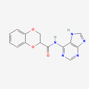 molecular formula C14H11N5O3 B2792930 N-(9H-purin-6-yl)-2,3-dihydro-1,4-benzodioxine-2-carboxamide CAS No. 2309778-88-7