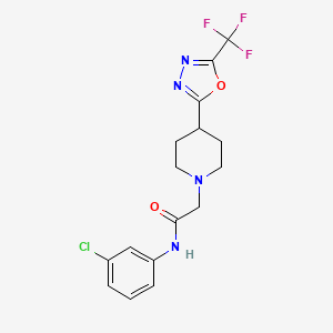 molecular formula C16H16ClF3N4O2 B2792931 N-(3-chlorophenyl)-2-(4-(5-(trifluoromethyl)-1,3,4-oxadiazol-2-yl)piperidin-1-yl)acetamide CAS No. 1396882-45-3