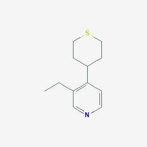 molecular formula C12H17NS B2792933 Pyridine, 3-ethyl-4-(tetrahydro-2H-thiopyran-4-yl)- (9CI) CAS No. 439928-60-6