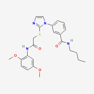 molecular formula C24H28N4O4S B2792940 N-butyl-3-[2-({[(2,5-dimethoxyphenyl)carbamoyl]methyl}sulfanyl)-1H-imidazol-1-yl]benzamide CAS No. 1115336-27-0