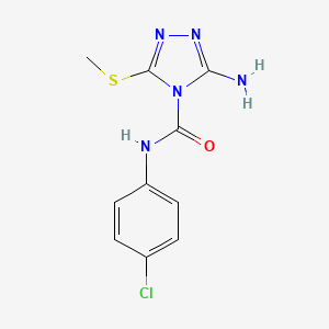molecular formula C10H10ClN5OS B2792951 3-amino-N-(4-chlorophenyl)-5-(methylsulfanyl)-4H-1,2,4-triazole-4-carboxamide CAS No. 338391-94-9