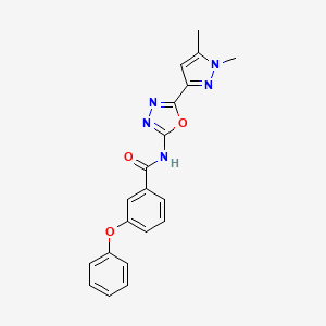 molecular formula C20H17N5O3 B2792965 N-(5-(1,5-dimethyl-1H-pyrazol-3-yl)-1,3,4-oxadiazol-2-yl)-3-phenoxybenzamide CAS No. 1173079-53-2