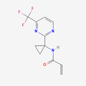 molecular formula C11H10F3N3O B2792975 N-{1-[4-(trifluoromethyl)pyrimidin-2-yl]cyclopropyl}prop-2-enamide CAS No. 2411200-36-5