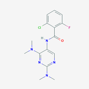 molecular formula C15H17ClFN5O B2792976 N-[2,4-Bis(dimethylamino)pyrimidin-5-YL]-2-chloro-6-fluorobenzamide CAS No. 1448137-58-3
