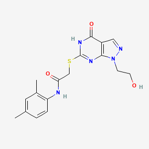 molecular formula C17H19N5O3S B2792978 N-(2,4-dimethylphenyl)-2-((1-(2-hydroxyethyl)-4-oxo-4,5-dihydro-1H-pyrazolo[3,4-d]pyrimidin-6-yl)thio)acetamide CAS No. 946254-74-6