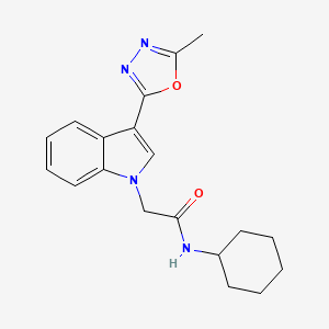 molecular formula C19H22N4O2 B2792982 N-cyclohexyl-2-[3-(5-methyl-1,3,4-oxadiazol-2-yl)-1H-indol-1-yl]acetamide CAS No. 1021074-40-7