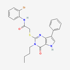molecular formula C24H23BrN4O2S B2792985 N-(2-bromophenyl)-2-((3-butyl-4-oxo-7-phenyl-4,5-dihydro-3H-pyrrolo[3,2-d]pyrimidin-2-yl)thio)acetamide CAS No. 2034573-49-2