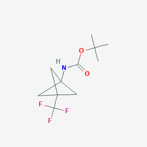 molecular formula C11H16F3NO2 B2793003 Tert-butyl (3-(trifluoromethyl)bicyclo[1.1.1]pentan-1-yl)carbamate CAS No. 1886967-53-8