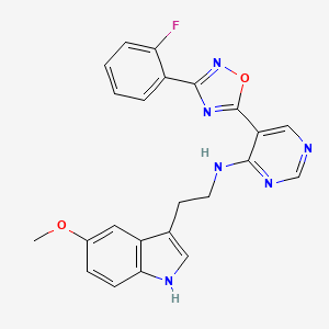 5-[3-(2-fluorophenyl)-1,2,4-oxadiazol-5-yl]-N-[2-(5-methoxy-1H-indol-3-yl)ethyl]pyrimidin-4-amine