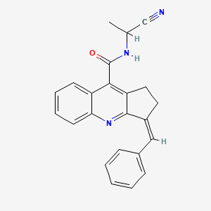 (3Z)-3-Benzylidene-N-(1-cyanoethyl)-1,2-dihydrocyclopenta[b]quinoline-9-carboxamide