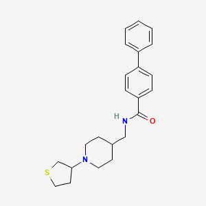 molecular formula C23H28N2OS B2793013 N-{[1-(thiolan-3-yl)piperidin-4-yl]methyl}-[1,1'-biphenyl]-4-carboxamide CAS No. 2034476-70-3