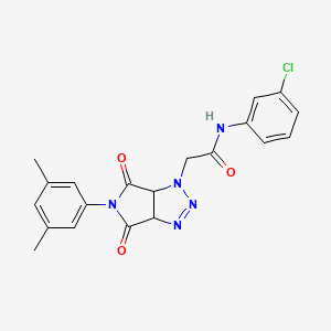 molecular formula C20H18ClN5O3 B2793023 N-(3-chlorophenyl)-2-[5-(3,5-dimethylphenyl)-4,6-dioxo-4,5,6,6a-tetrahydropyrrolo[3,4-d][1,2,3]triazol-1(3aH)-yl]acetamide CAS No. 1052604-23-5