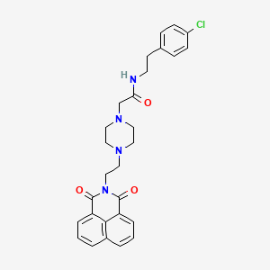 molecular formula C28H29ClN4O3 B2793088 N-(4-chlorophenethyl)-2-(4-(2-(1,3-dioxo-1H-benzo[de]isoquinolin-2(3H)-yl)ethyl)piperazin-1-yl)acetamide CAS No. 2034338-49-1