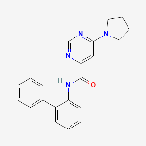 molecular formula C21H20N4O B2793089 N-([1,1'-biphenyl]-2-yl)-6-(pyrrolidin-1-yl)pyrimidine-4-carboxamide CAS No. 2034283-50-4
