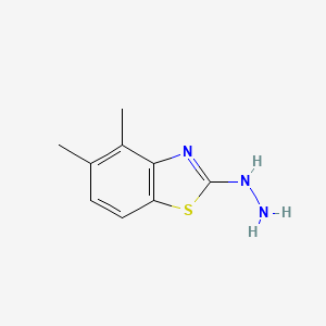 molecular formula C9H11N3S B2793130 2-Hydrazino-4,5-dimethyl-1,3-benzothiazole CAS No. 41814-52-2