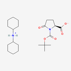 molecular formula C22H38N2O5 B2793136 Boc-L-pyroglutamic acid dicyclohexylammonium salt CAS No. 4677-75-2