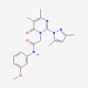molecular formula C20H23N5O3 B2793146 2-[2-(3,5-dimethyl-1H-pyrazol-1-yl)-4,5-dimethyl-6-oxo-1,6-dihydropyrimidin-1-yl]-N-(3-methoxyphenyl)acetamide CAS No. 1002217-63-1