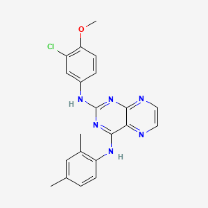 molecular formula C21H19ClN6O B2793148 N2-(3-chloro-4-methoxyphenyl)-N4-(2,4-dimethylphenyl)pteridine-2,4-diamine CAS No. 946349-41-3
