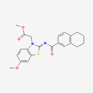 molecular formula C22H22N2O4S B2793152 (Z)-methyl 2-(6-methoxy-2-((5,6,7,8-tetrahydronaphthalene-2-carbonyl)imino)benzo[d]thiazol-3(2H)-yl)acetate CAS No. 1005968-62-6