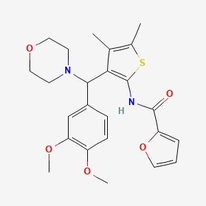 molecular formula C24H28N2O5S B2793157 N-[3-[(3,4-dimethoxyphenyl)-morpholin-4-ylmethyl]-4,5-dimethylthiophen-2-yl]furan-2-carboxamide CAS No. 618407-04-8