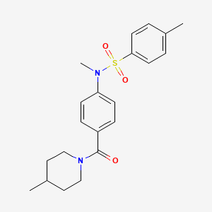 molecular formula C21H26N2O3S B2793161 N,4-dimethyl-N-(4-(4-methylpiperidine-1-carbonyl)phenyl)benzenesulfonamide CAS No. 723740-14-5