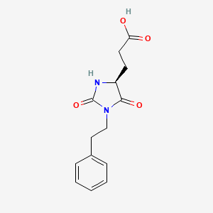 molecular formula C14H16N2O4 B2793225 3-[(4S)-2,5-dioxo-1-(2-phenylethyl)imidazolidin-4-yl]propanoic acid CAS No. 956997-59-4