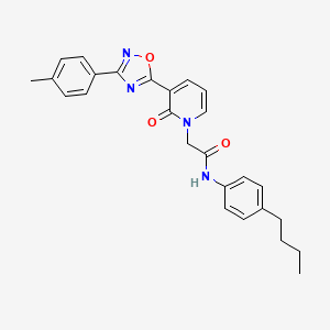 molecular formula C26H26N4O3 B2793231 N-(4-butylphenyl)-2-{3-[3-(4-methylphenyl)-1,2,4-oxadiazol-5-yl]-2-oxo-1,2-dihydropyridin-1-yl}acetamide CAS No. 1260924-87-5