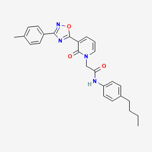 N-(4-butylphenyl)-2-[3-[3-(4-methylphenyl)-1,2,4-oxadiazol-5-yl]-2-oxopyridin-1(2H)-yl]acetamide