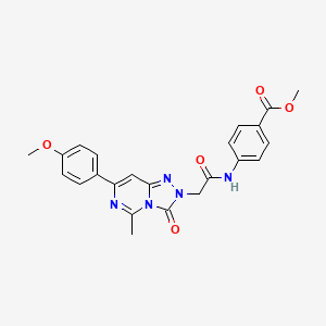 molecular formula C23H21N5O5 B2793240 methyl 4-{2-[7-(4-methoxyphenyl)-5-methyl-3-oxo-2H,3H-[1,2,4]triazolo[4,3-c]pyrimidin-2-yl]acetamido}benzoate CAS No. 1251557-82-0