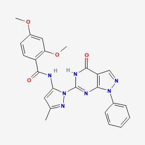 2,4-dimethoxy-N-(3-methyl-1-(4-oxo-1-phenyl-4,5-dihydro-1H-pyrazolo[3,4-d]pyrimidin-6-yl)-1H-pyrazol-5-yl)benzamide