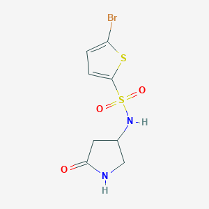 molecular formula C8H9BrN2O3S2 B2793268 5-bromo-N-(5-oxopyrrolidin-3-yl)thiophene-2-sulfonamide CAS No. 1396681-11-0