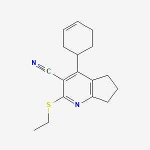 4-(cyclohex-3-en-1-yl)-2-(ethylthio)-6,7-dihydro-5H-cyclopenta[b]pyridine-3-carbonitrile