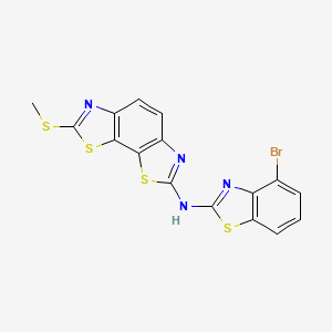 molecular formula C16H9BrN4S4 B2793274 N-(4-bromo-1,3-benzothiazol-2-yl)-2-methylsulfanyl-[1,3]thiazolo[4,5-g][1,3]benzothiazol-7-amine CAS No. 1286703-16-9