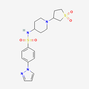 N-(1-(1,1-dioxidotetrahydrothiophen-3-yl)piperidin-4-yl)-4-(1H-pyrazol-1-yl)benzenesulfonamide