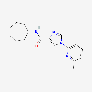 molecular formula C17H22N4O B2793284 N-cycloheptyl-1-(6-methylpyridin-2-yl)-1H-imidazole-4-carboxamide CAS No. 477864-43-0