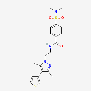 molecular formula C20H24N4O3S2 B2793290 N-{2-[3,5-dimethyl-4-(thiophen-3-yl)-1H-pyrazol-1-yl]ethyl}-4-(dimethylsulfamoyl)benzamide CAS No. 2034375-31-8