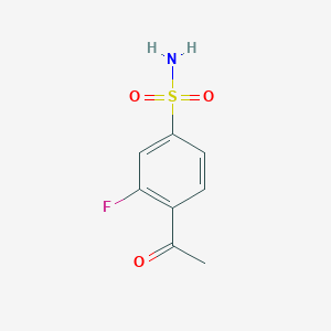 molecular formula C8H8FNO3S B2793312 4-Acetyl-3-fluorobenzene-1-sulfonamide CAS No. 1863330-19-1