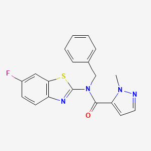 molecular formula C19H15FN4OS B2793353 N-benzyl-N-(6-fluorobenzo[d]thiazol-2-yl)-1-methyl-1H-pyrazole-5-carboxamide CAS No. 1172424-45-1