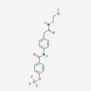 molecular formula C19H19F3N2O4 B2793370 N-(4-{[(2-methoxyethyl)carbamoyl]methyl}phenyl)-4-(trifluoromethoxy)benzamide CAS No. 1396858-26-6