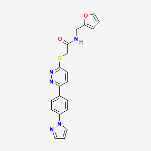 N-(furan-2-ylmethyl)-2-[6-(4-pyrazol-1-ylphenyl)pyridazin-3-yl]sulfanylacetamide