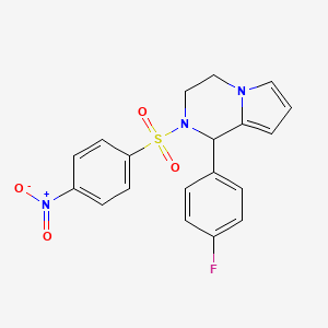 molecular formula C19H16FN3O4S B2793441 1-(4-fluorophenyl)-2-(4-nitrobenzenesulfonyl)-1H,2H,3H,4H-pyrrolo[1,2-a]pyrazine CAS No. 899948-82-4