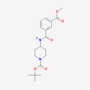 molecular formula C19H26N2O5 B2793508 tert-Butyl 4-[3-(methoxycarbonyl)benzamido]piperidine-1-carboxylate CAS No. 1038409-55-0