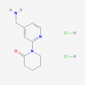 molecular formula C11H17Cl2N3O B2793511 1-[4-(Aminomethyl)pyridin-2-yl]piperidin-2-one dihydrochloride CAS No. 1439897-74-1