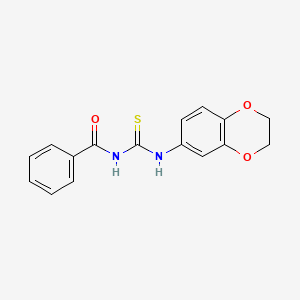 molecular formula C16H14N2O3S B2793514 N-benzoyl-N'-(2,3-dihydro-1,4-benzodioxin-6-yl)thiourea CAS No. 713113-96-3