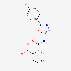 molecular formula C15H9ClN4O4 B2793521 N-[5-(4-chlorophenyl)-1,3,4-oxadiazol-2-yl]-2-nitrobenzamide CAS No. 865287-21-4