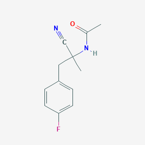 molecular formula C12H13FN2O B2793537 N-{1-cyano-1-[(4-fluorophenyl)methyl]ethyl}acetamide CAS No. 2059937-04-9