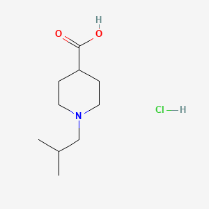 molecular formula C10H20ClNO2 B2793546 1-(2-Methylpropyl)piperidine-4-carboxylic acid hydrochloride CAS No. 2138166-66-0